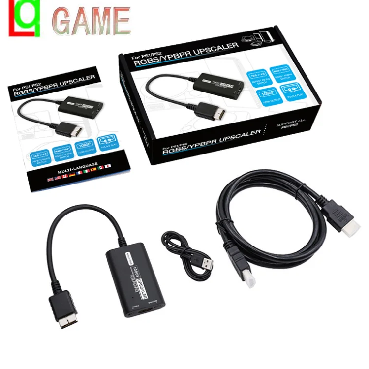 HD MI Video Converter Adapter for PS1 PS2 Console RGB YPbPr 16:9-4:3 Switch HD Converter Adapter