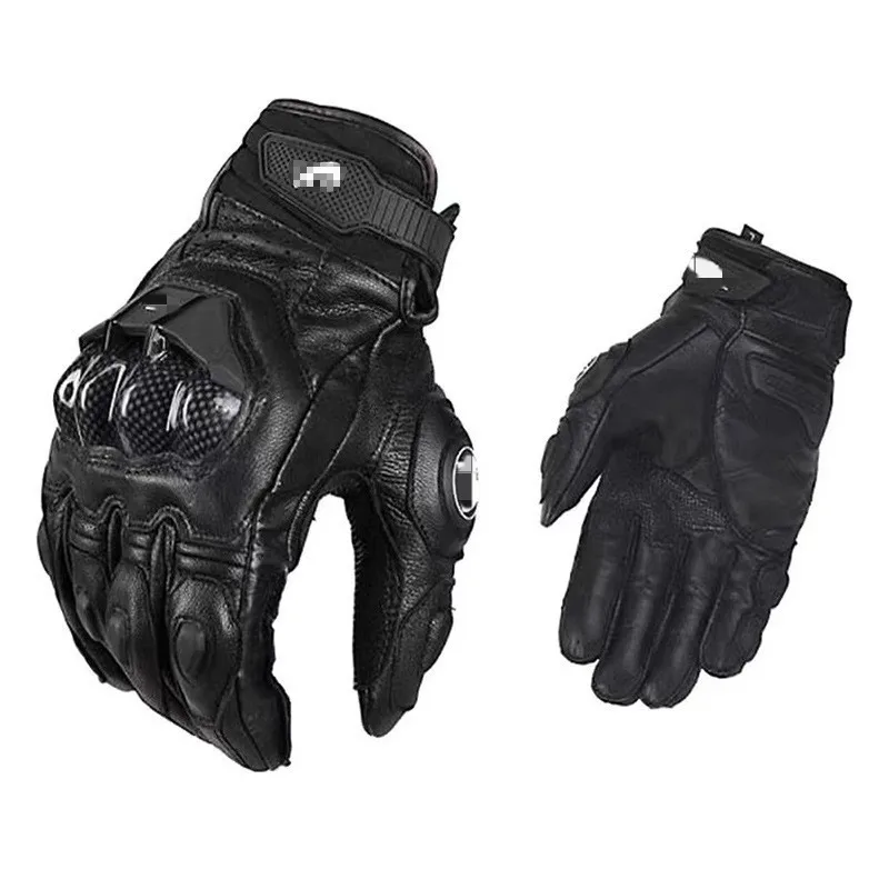 Winter Leather Motorcycle Racing Gloves Short Men Motorbike Riding Gloves Touch Screen Motocross Cross Country Hand Gloves