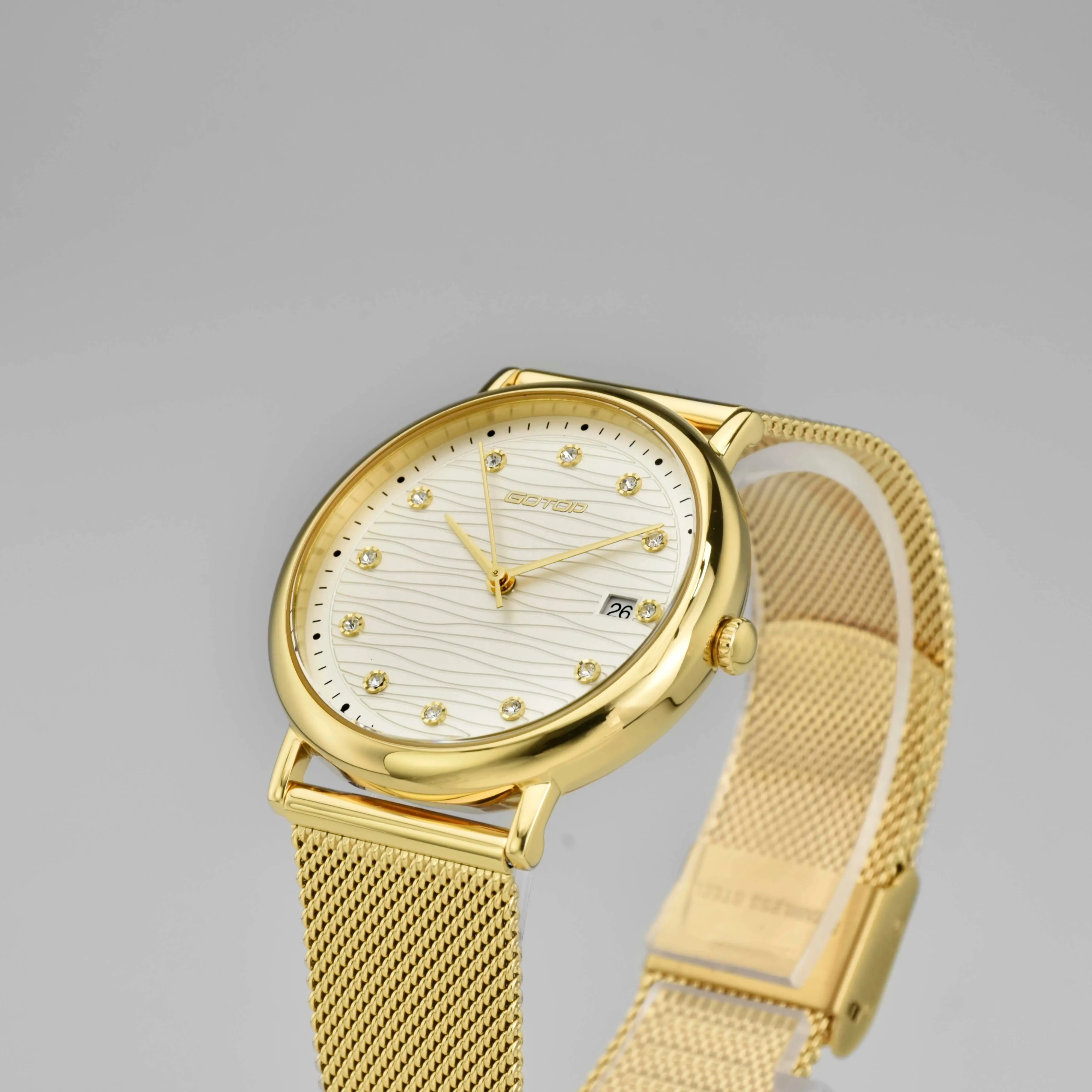 OEM Accept Custom Manufacturer Cheaper Quartz Mesh Strap Beautiful Watch for Women