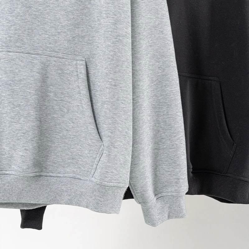 custom Wholesale Heavyweight fleece Composite Hoodie Pullover solid oversized thick warm blank Hoodie for winter