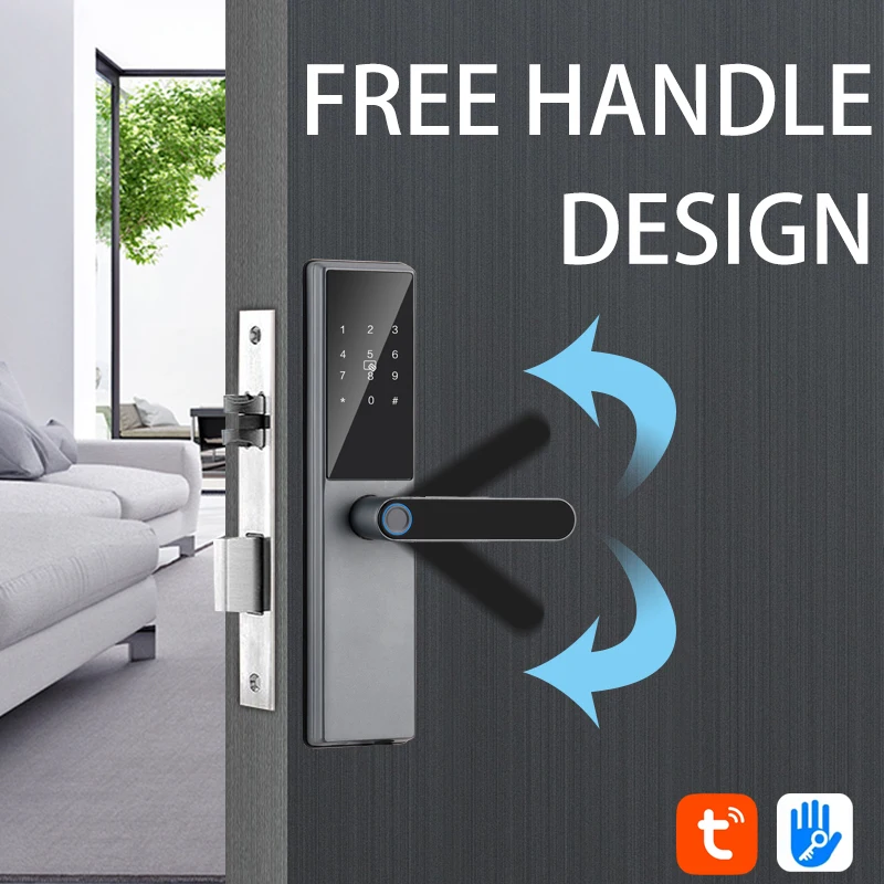 Tuya Wifi Lock the smart door Fingerprint Access Password Handle Security lock for Hotels