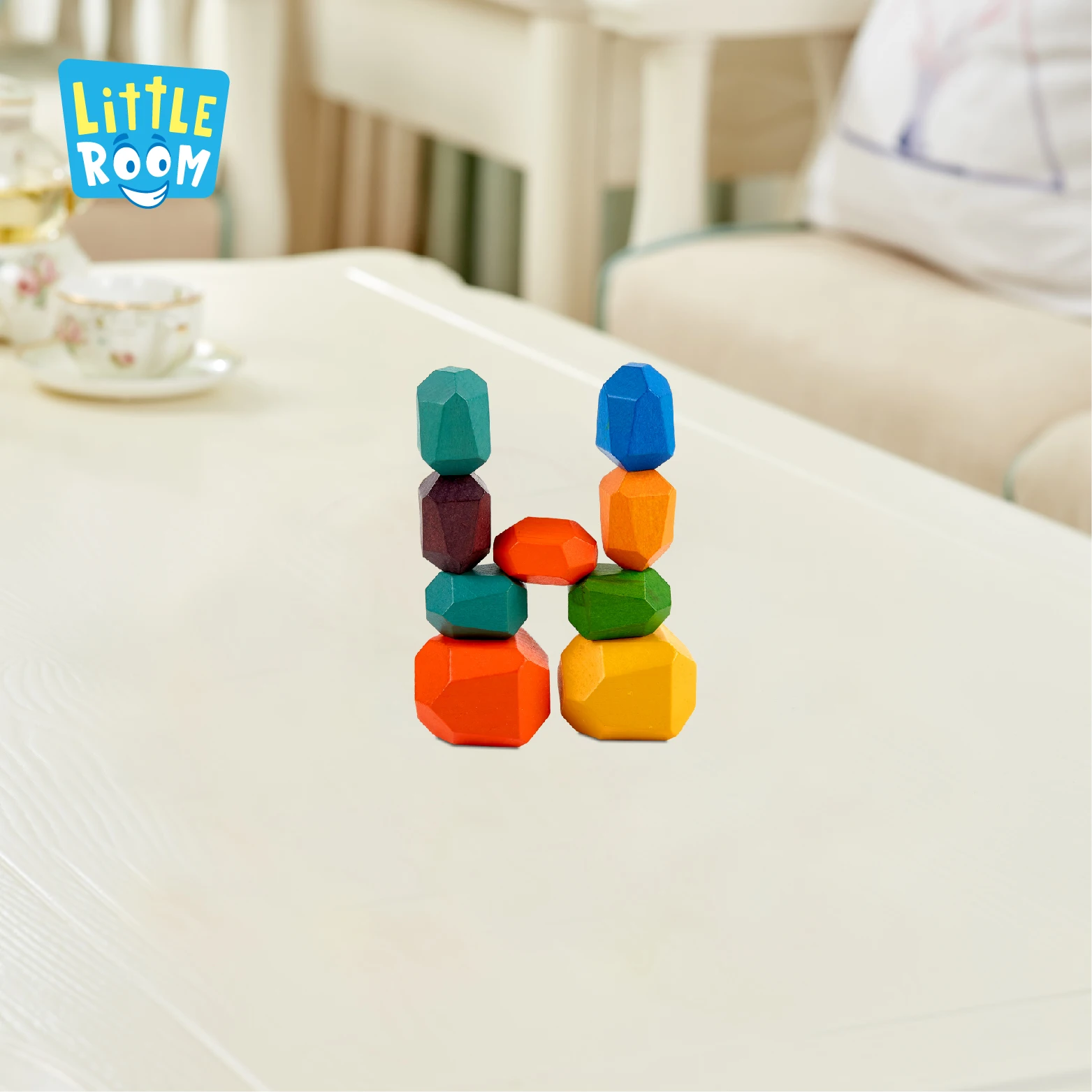 
Educational juguetes Children Gift Rainbow Stone Set Creative Montessori Wooden Balancing Building Blocks Stacking Toys For Kids 