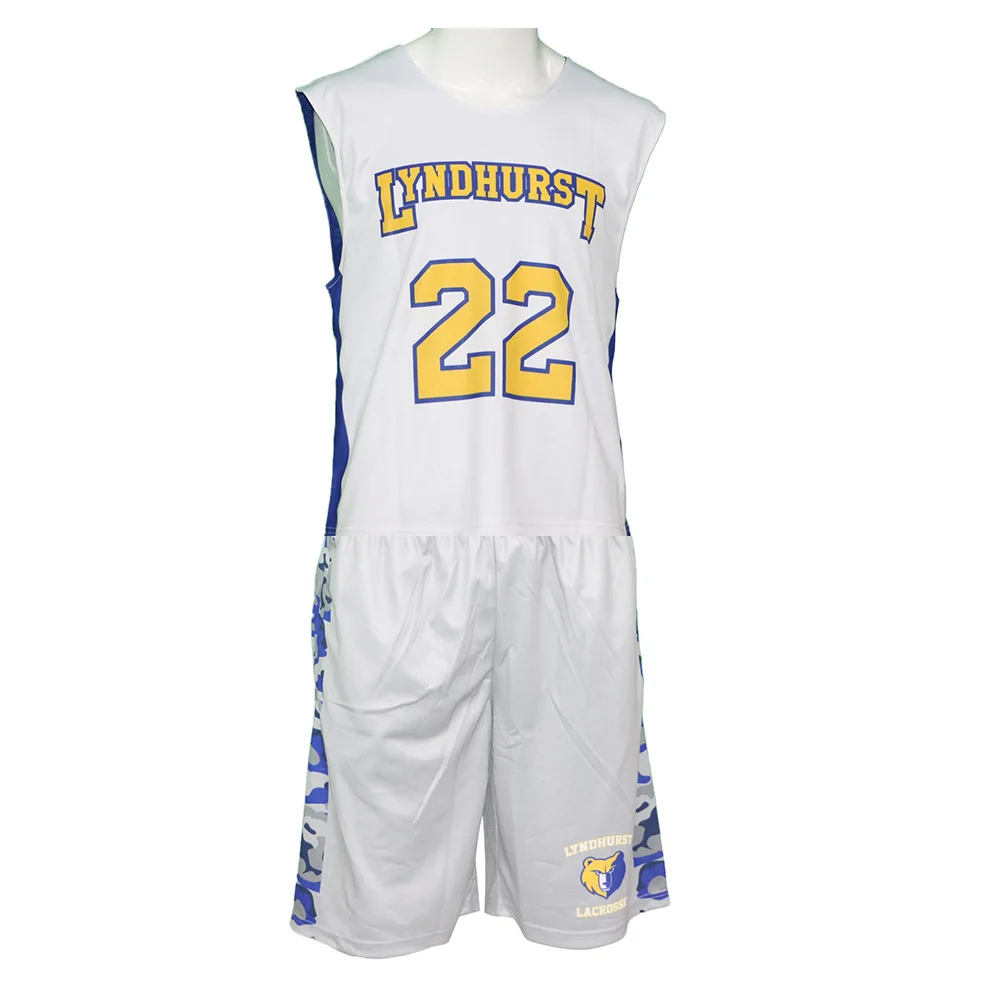 Custom sublimated lacrosse uniforms set  team custom sublimated lacrosse reversible jerseys your own design lacrosse pinnies