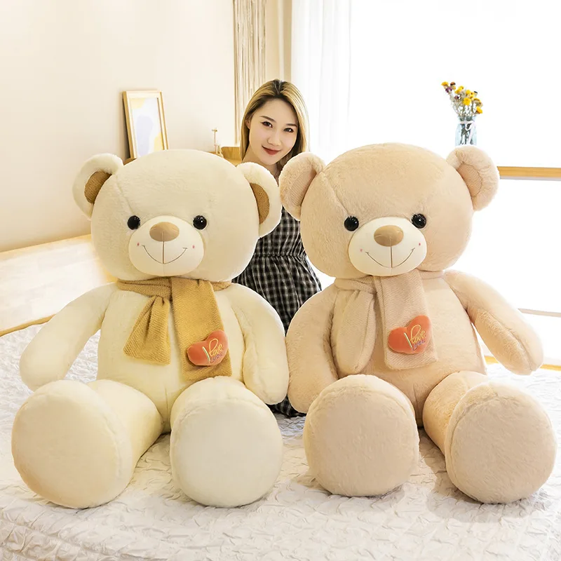 
The New Cuddly Bear Doll Plush Toys Pink Brown White Color Teddy Bear Plush Cute Cartoon Hold Pillow For Give Girl Present 