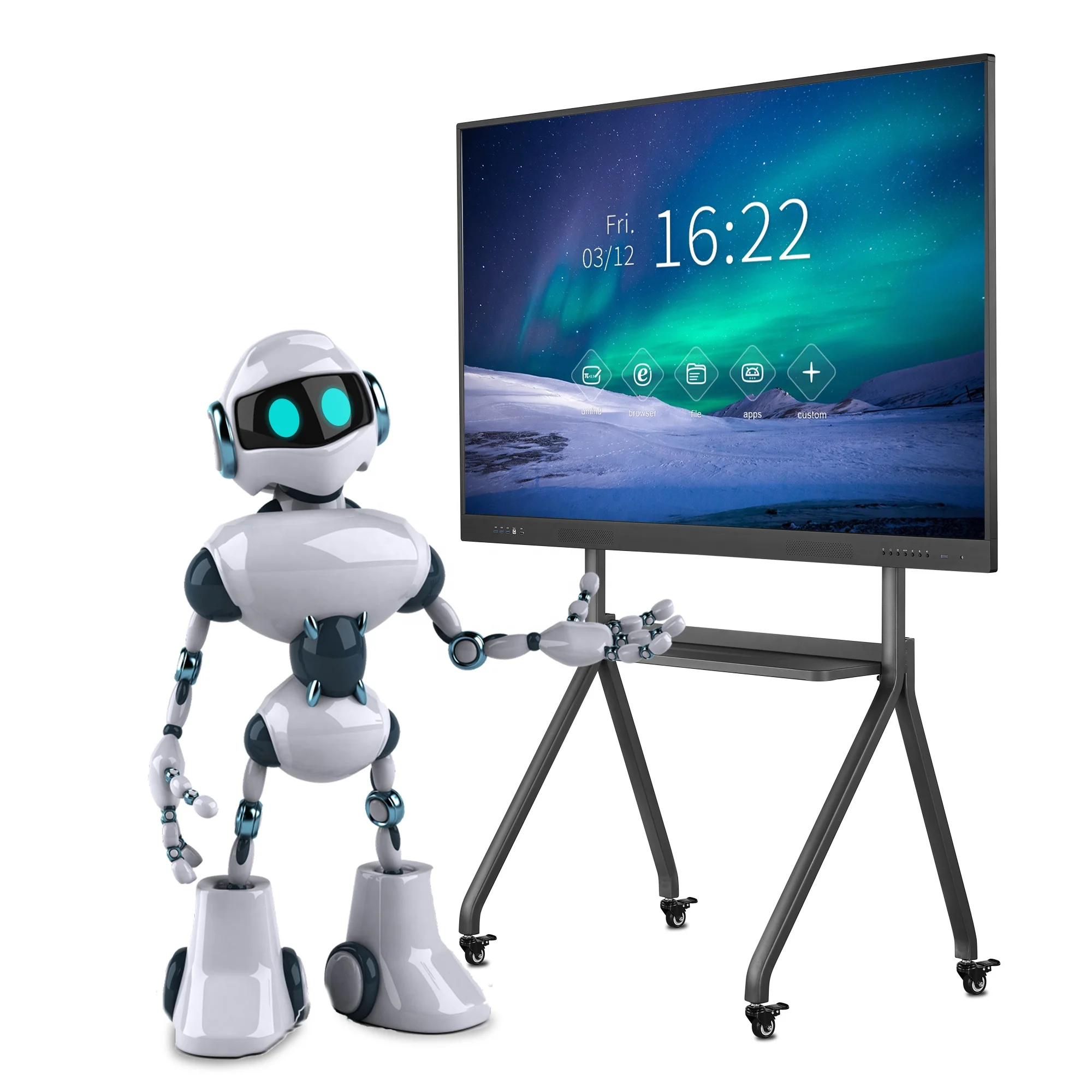 Free OEM Smart Class Software Interactive Flat Panel Display 65 75 86 98 105 Inch Touch Screen Monitors 4K Digital White Boards