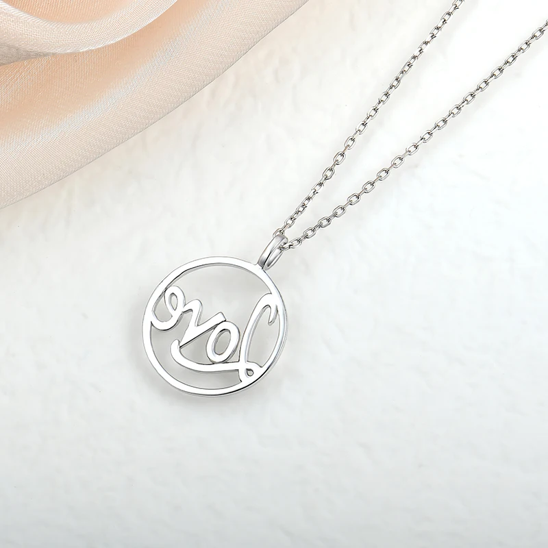 Love statement necklace 925 sterling silver I Love You couples pendant necklace women fine jewelry