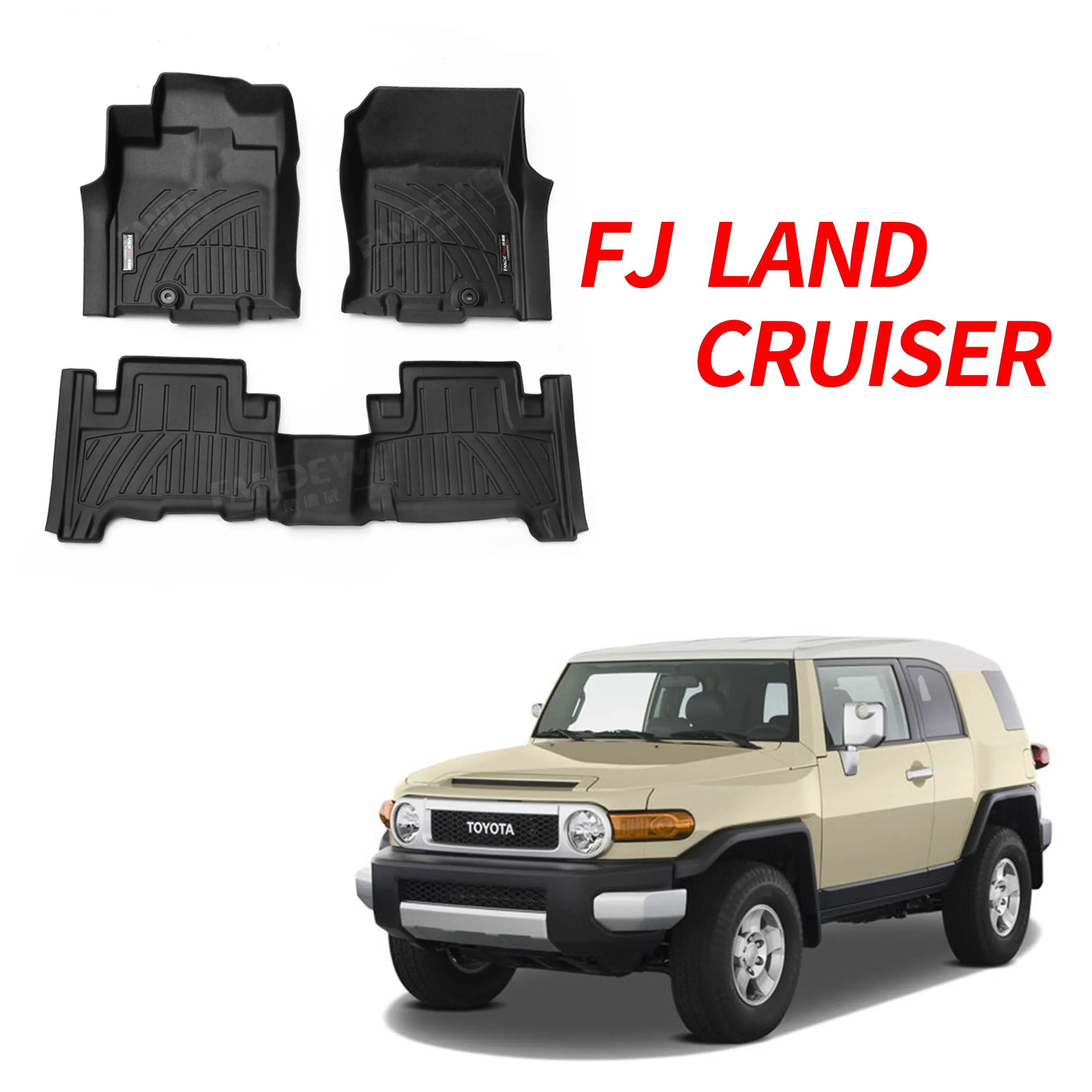 TPE TPV 5D Waterproof Left Hand Driving Automatic Car Floor Mat For Toyota FJ Cruiser LC100 150 200 300