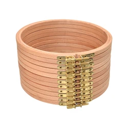 High Quality Eco-Friendly DIY wood Cross Stitch Frame, 6inch 8inch Multi-Sizes Round Natural Beech Wooden Embroidery Hoops