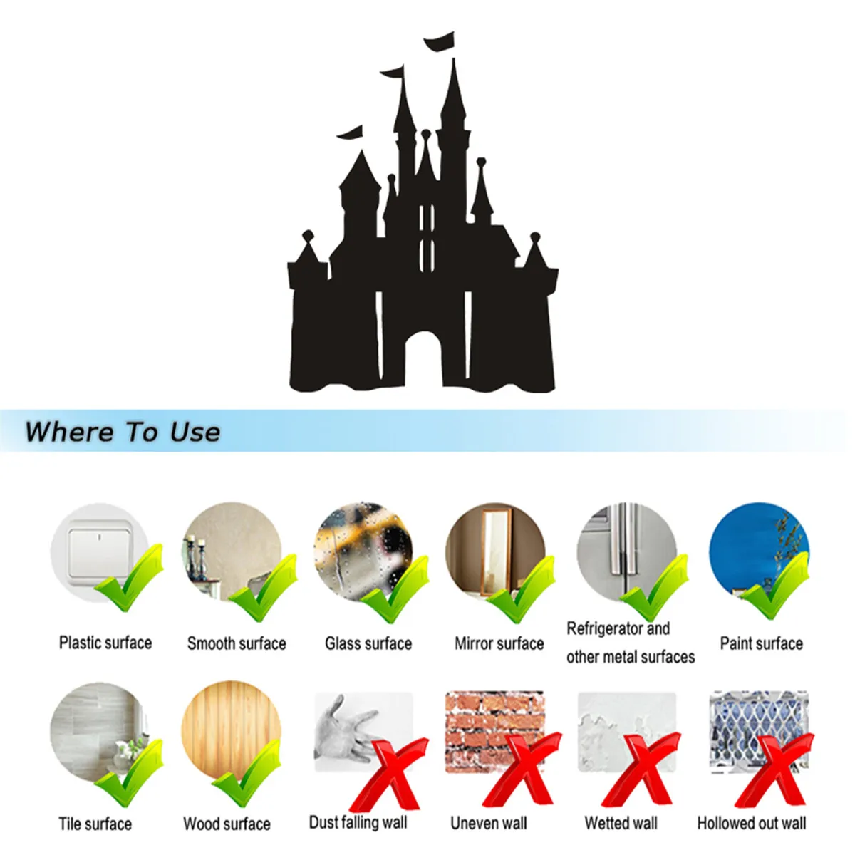 Cartoon Castle Car JDM Window Door Bumper Auto Laptop Vinyl Decal Car Laser Sticker Decor Gift Die Cut Decal Laptop Window Glass