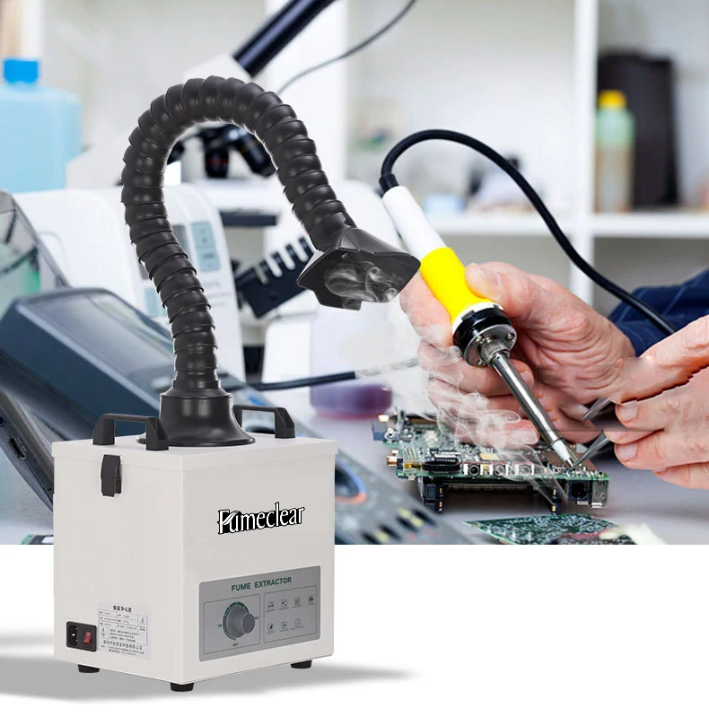100W  Desktop Industrial Portable Solder Smoke Absorber Fume Extractor With Hepa Filter