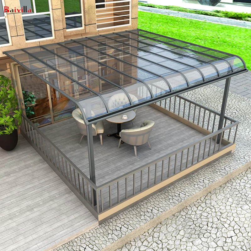 Waterproof White Aluminum Frame Cover Patio Polycarbonate Panels Canopy Pool