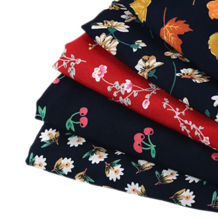 Artificial cotton Rayon Viscose Discharge Printing poplin Steaple Reyon Fabric For Halter tops dresses casual wear