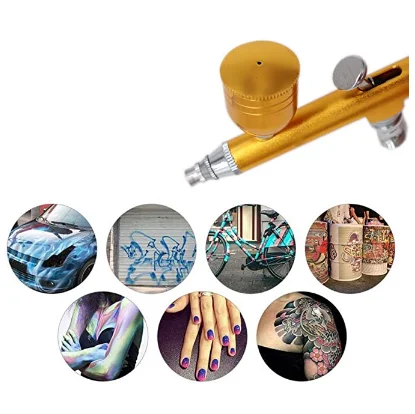 
Airbrush Tool Dual Action Gravity Feed 0.3mm Nozzle Spray Airbrush Nail Art Paint Tattoo Tool With Wrench Straw 
