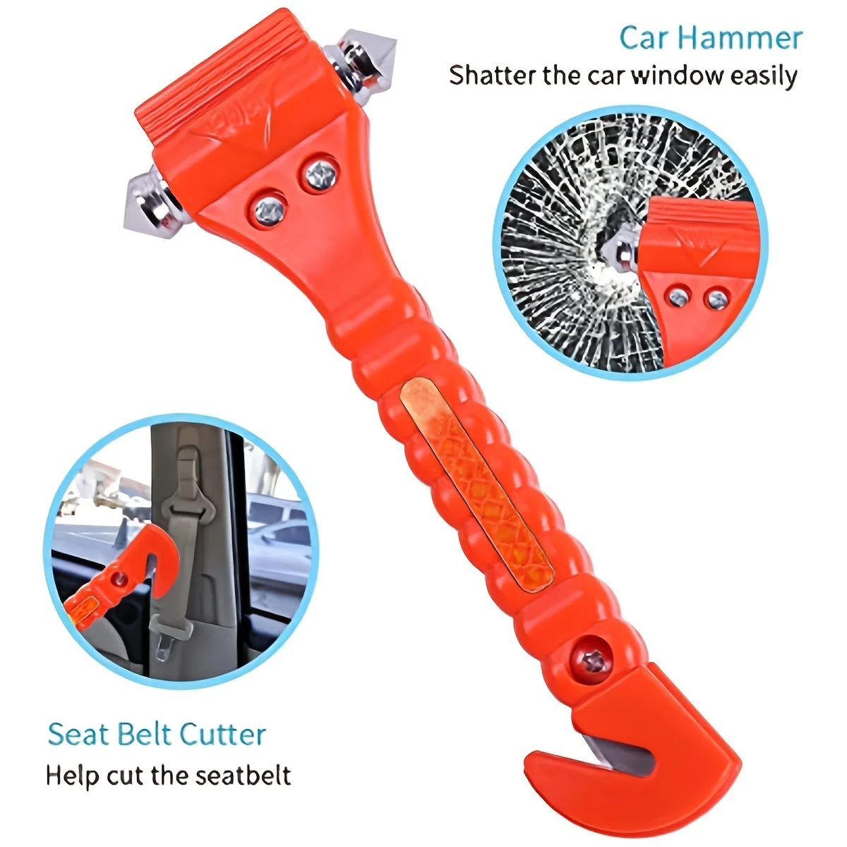 Hot Sale 2-in-1 Emergency Glass Hammer Window Punch Seatbelt Cutter Life Rescue Tools Kit