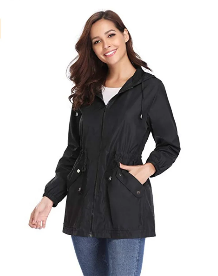 
Slim-Cut Outdoor Lightweight Windproof Women Jacket High Quality Raincoat Women Rain Coat 