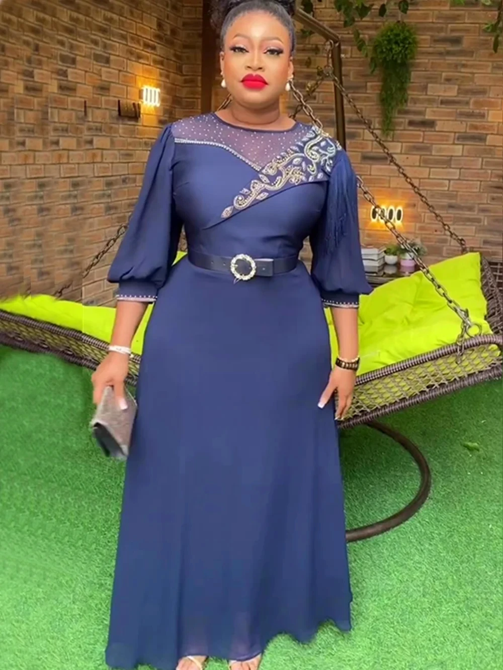 Plus Size African Party Dresses Elegant New Autumn Africa Clothing  Wedding Party Long Dress Dashiki Ankara Outfits Robe