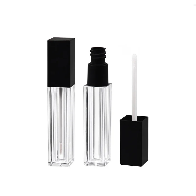 Wholesale Customer matte finish lipgloss tube square high quality lipgloss tube 5-6ml Square lipstick lipgloss plastic bottle