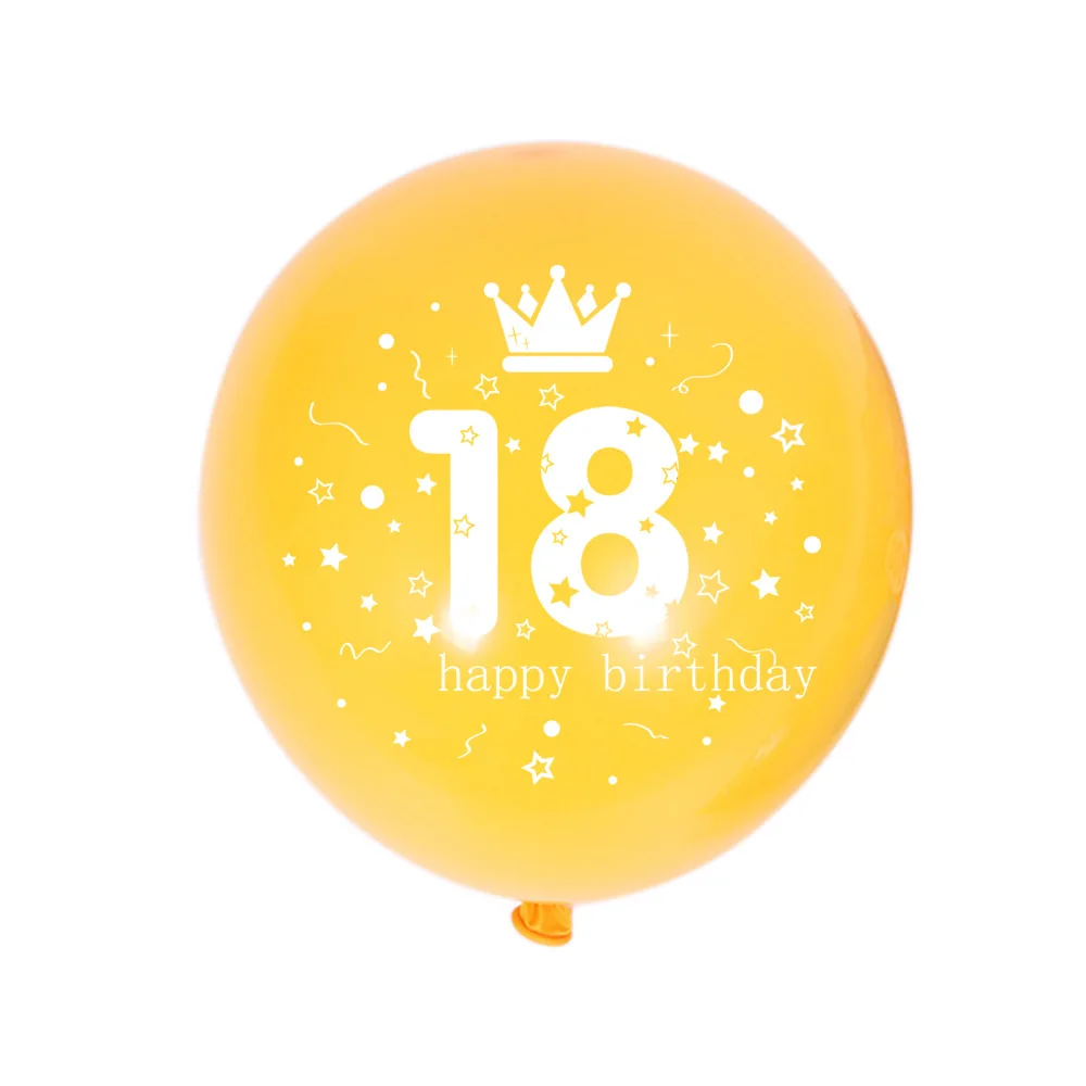 Hot Sale 18 21 30 40 50 60 Years Old Birthday Crown Latex Balloon Supplies Wholesale Happy Birthday Party Decorations