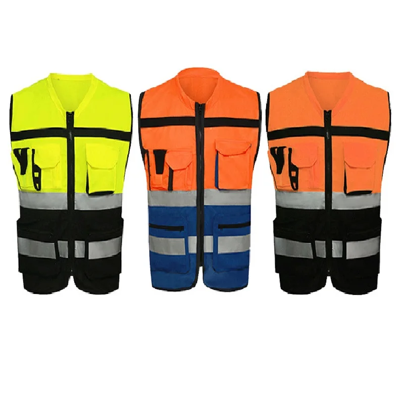 Wholesale 100% polyester mesh fabric hi vis safety reflective construction vest ANSI Class 2 security protect work clothing