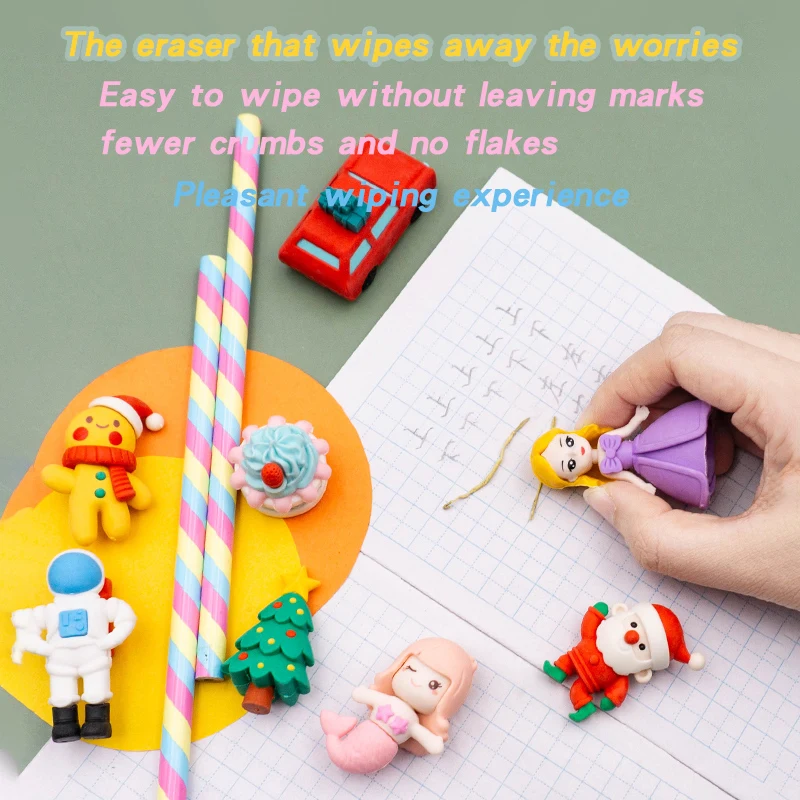 Christmas Twister Eraser Twister modeling eraser gifts for children students Christmas New Year gift awards