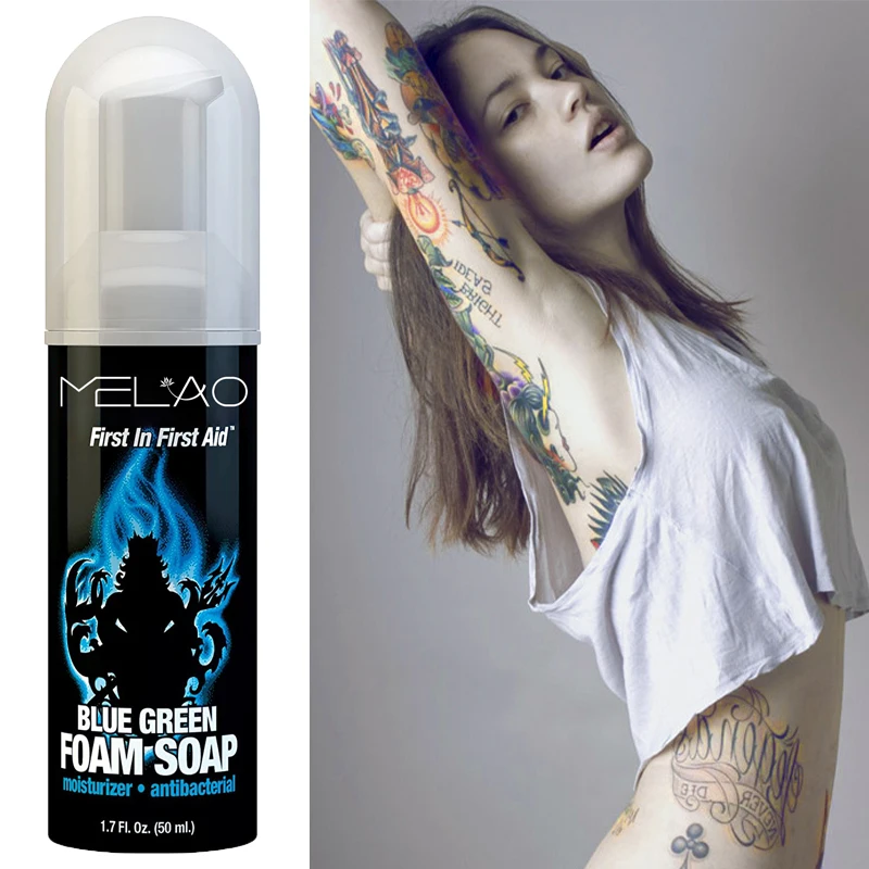 MELAO Private label organic Vegan Soothing Anti Inflammatory Reduce Swelling Pain Piercing Tattoo blue cleaning soap supplies