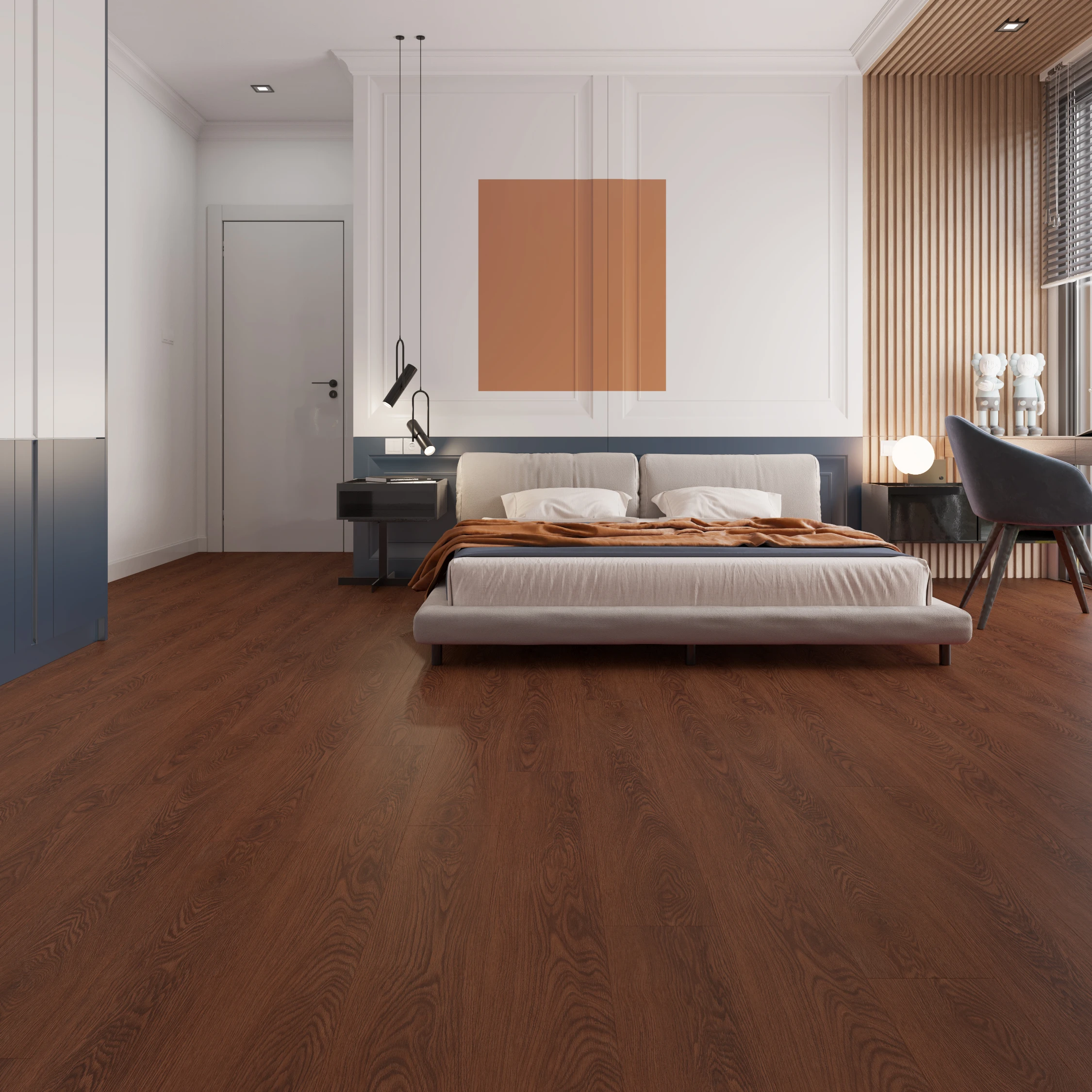 wooden pattern peel and stick tile waterproof self-stick LVT SPC pvc floor vinyl tile
