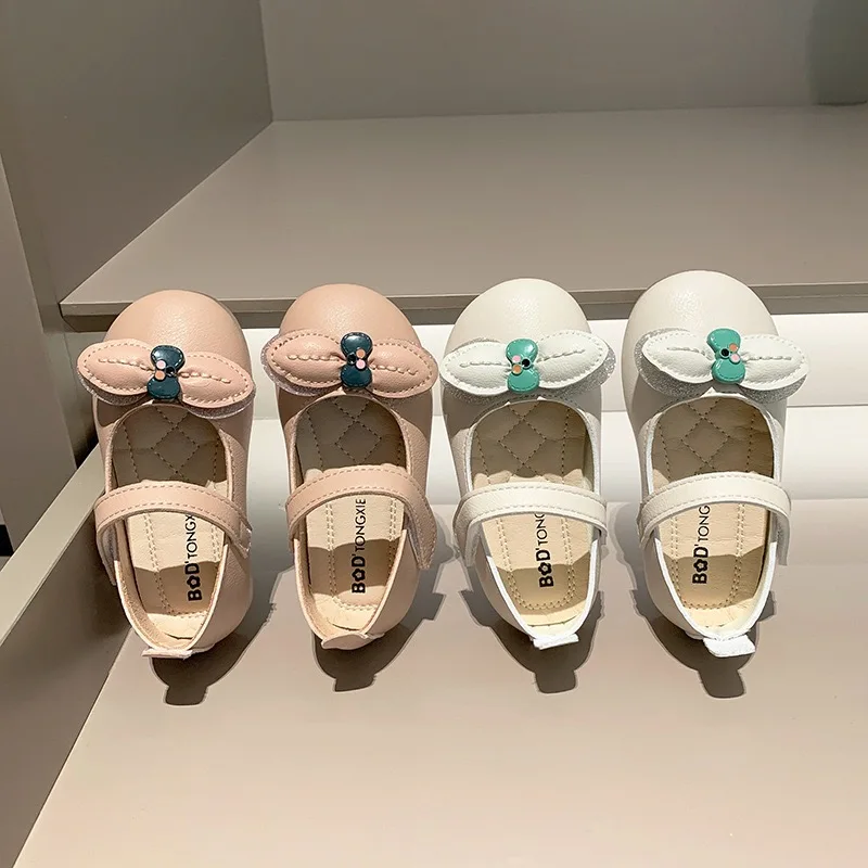  LM9150Q Girls princess dress shoes baby girl soft bottom leather comfortable bowknot