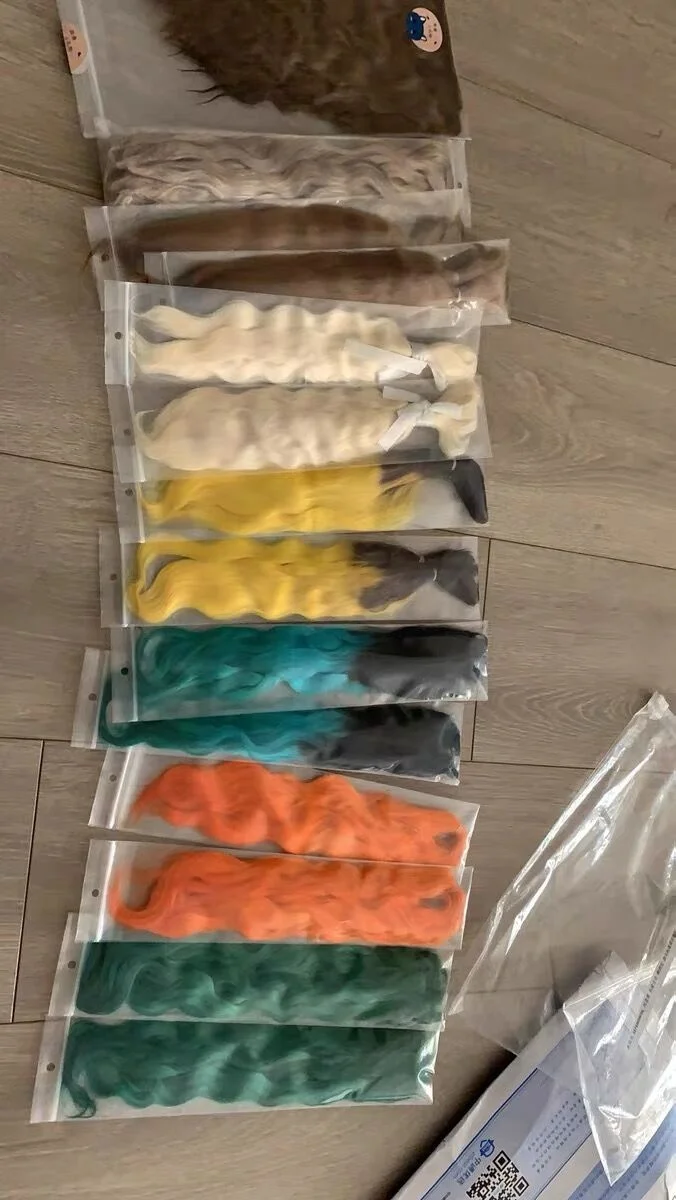 2023 synthetic Hair Extensions polyester fiber dolls hair