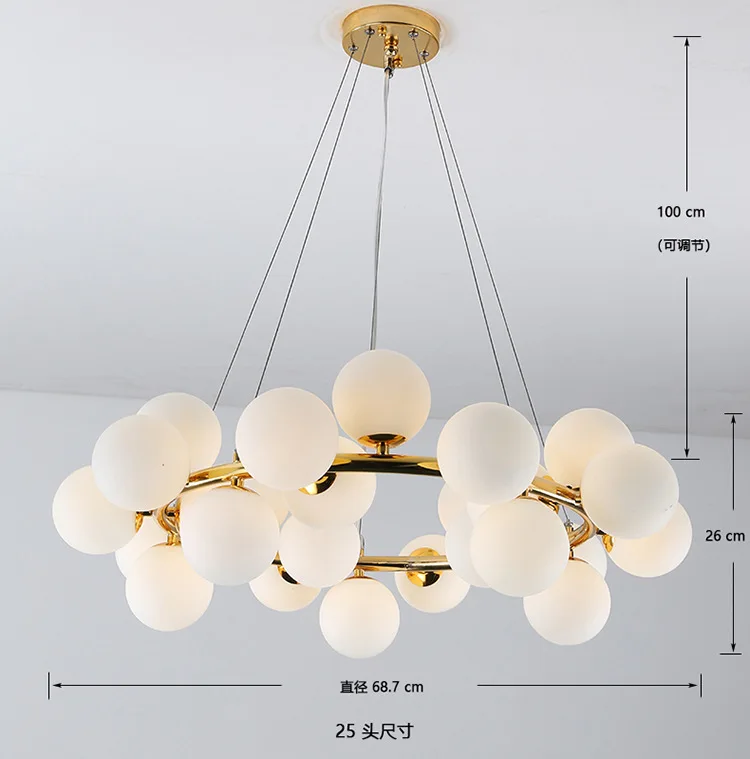 New Classical Pink Frosted glass modern lampshade indoor Chandelier pendant lamp