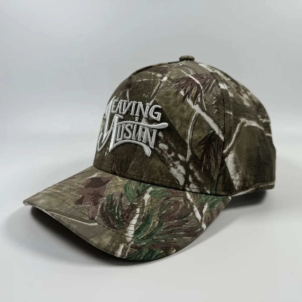 OEM 5/6 Panel Frame Fashion Sublimation Digital Print Cotton/Polyester Baseball Cap Custom Embroidery logo Sport Camo Tree Hat