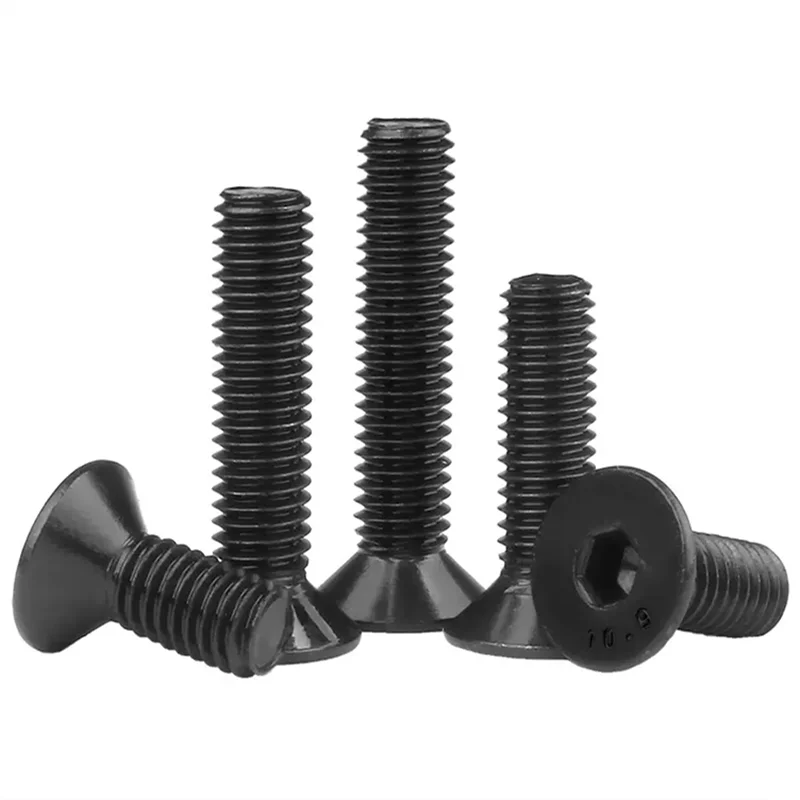 Black Screw Flat Head Hex Socket Countersunk Allen Bolts Din7991 Black Oxide Full Thread Stainless Steel Machine Screws
