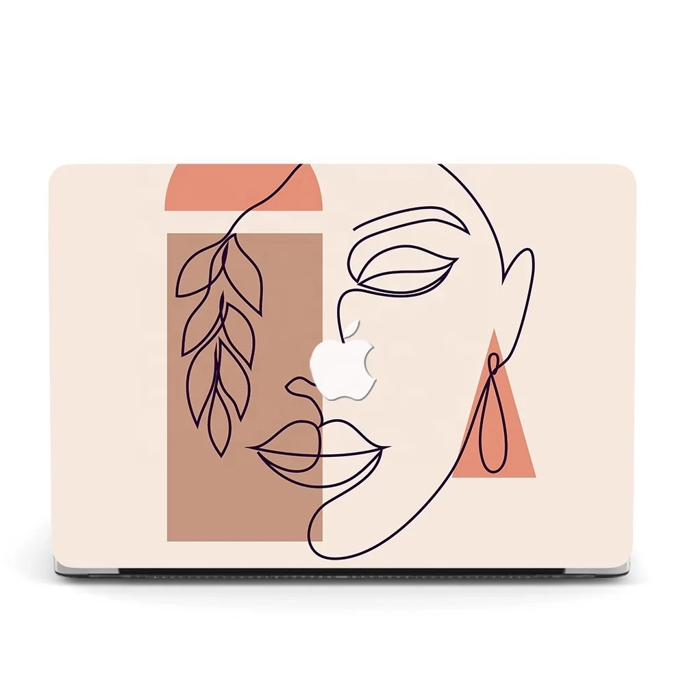 Custom UV Printing Abstract Women Face Cover Case for MacBook Pro 13 Inch