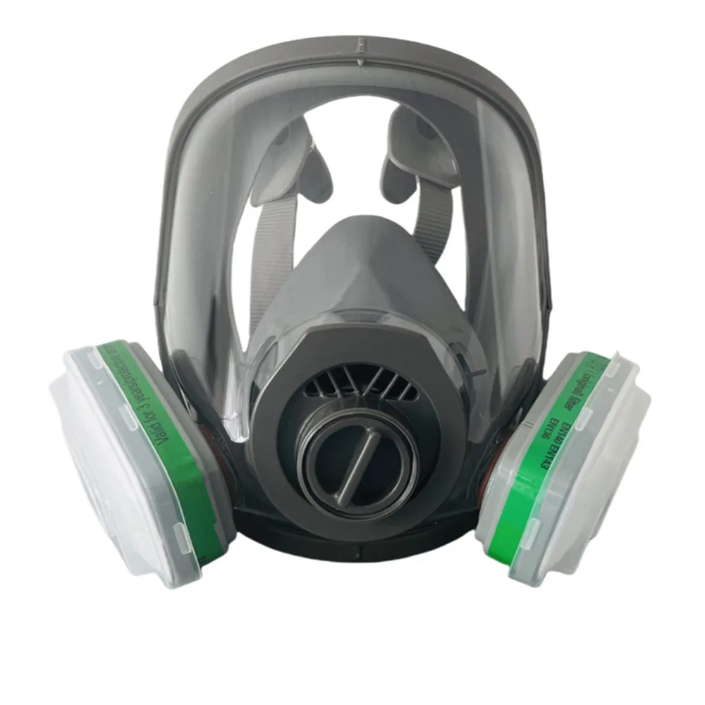 Double Filter Gas Mask Air Respirator Protection with High Efficiency Comfortable Nose Seal and Elastic Wristbands