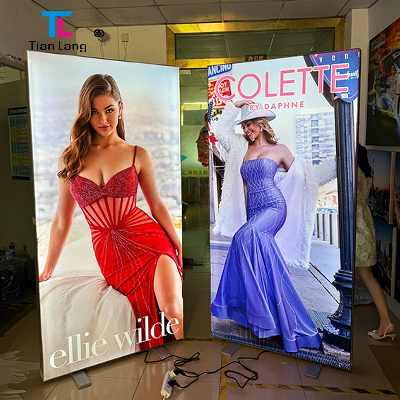 TianLang Trade Show Booth Back Lit Led Led Advertising Lightbox Foldable Seg Fabric Light Boxes