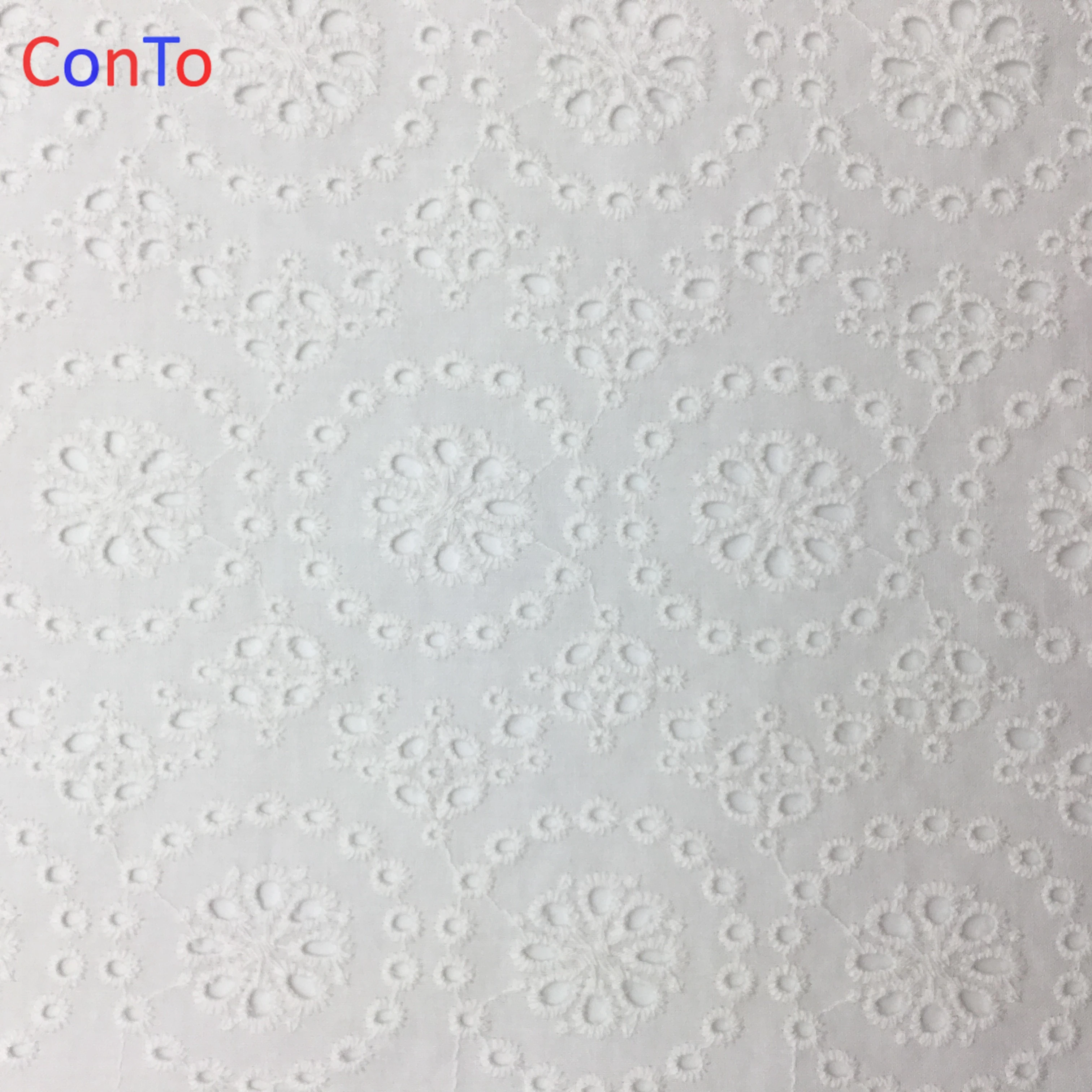 Good Selling Wheel Cotton Schiffli Net Lace Embroidery Fabrics