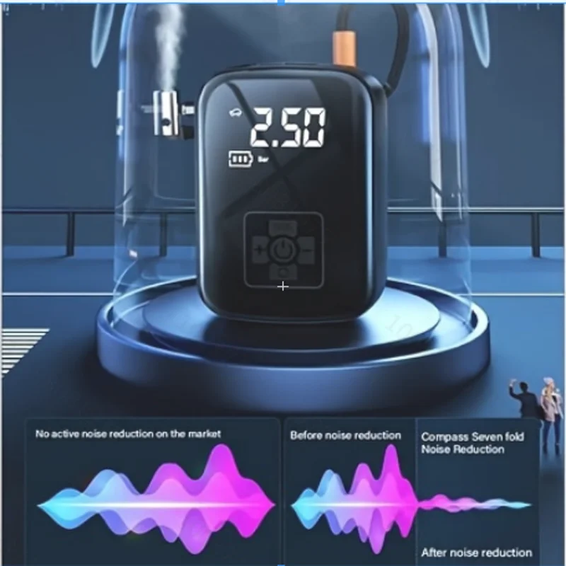 Car Wireless Portable Electronic Air Pump Tire Inflator Pump Quick Air Refill Tire Vehicle Tool Digital Air Pump Tire Inflator