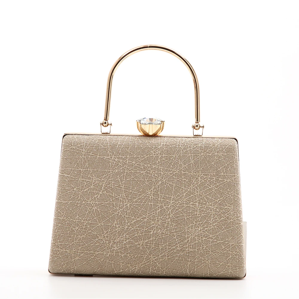 Модная дизайнерская вечерняя сумочка ручной работы, блестящий клатч из искусственной кожи с металлической ручкой для свадьбы, банкета, вечеринки, выпускного, вместительные сумки