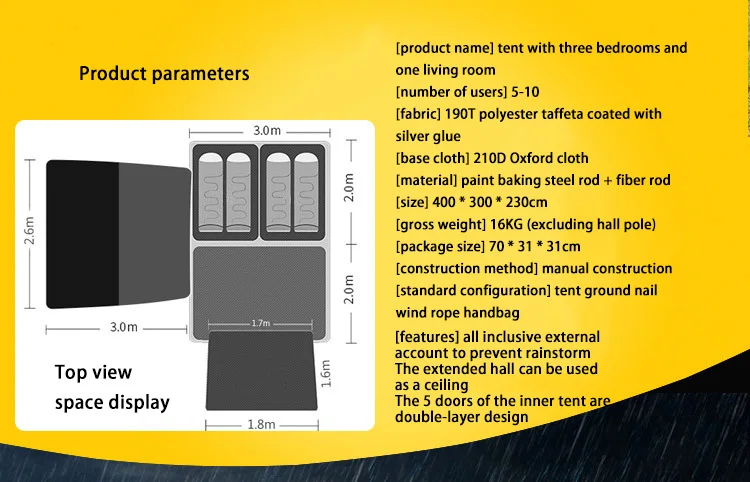 Bestselling Big Family Outdoor Camping Equipment Beach Hiking Tents