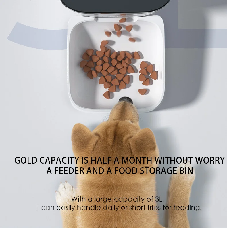 2022 new arrival dog cat Pet feeder phone app remote control 3L automatic pet feeder wifi connection animal food dispenser