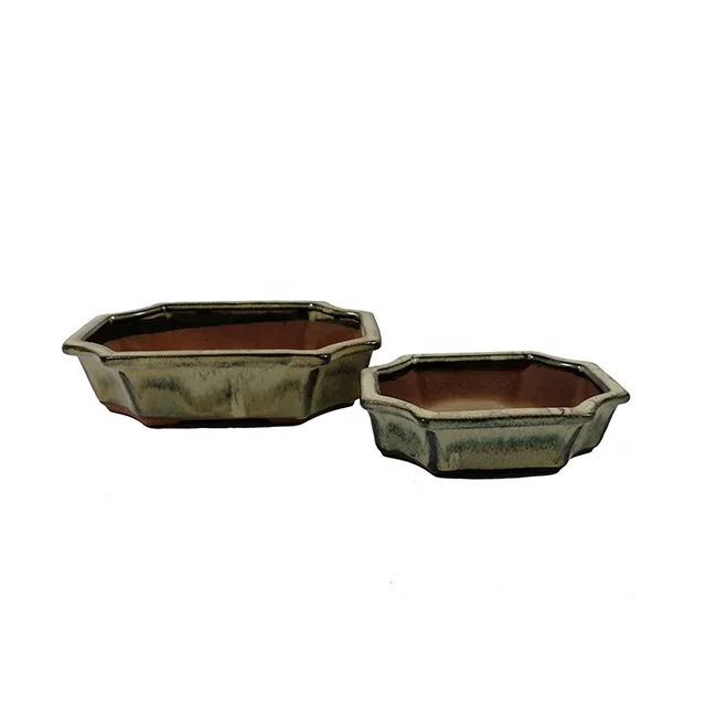 Good quality ceramic cobalt blue bonsai pots indoor mini plant pots