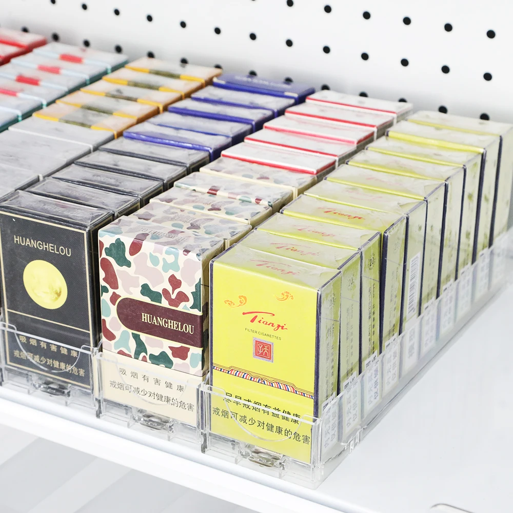 Popular Tobacco Pusher Pack Display Rack With Factory Price Cigarette Shelf Pusher