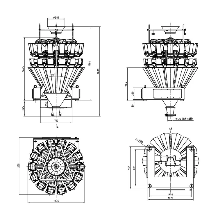 High Quality Multifunctional 14 Head Automatic Combination weigher Long strip Chocolate Biscuit Weighing Packaging Machine