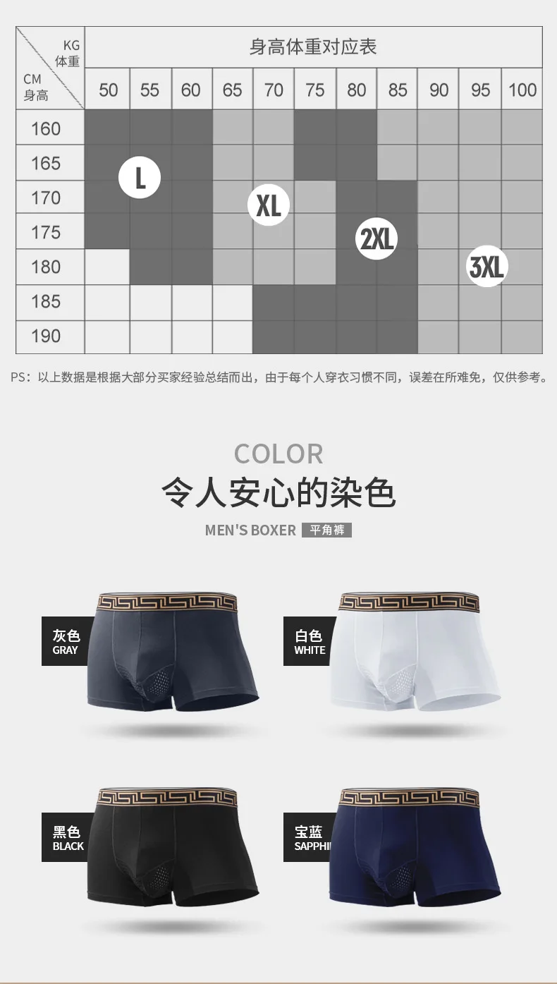Custom Summer Lenzing Modal Elephant Nose Breathable Mens Underwear Boxer Shorts Mesh