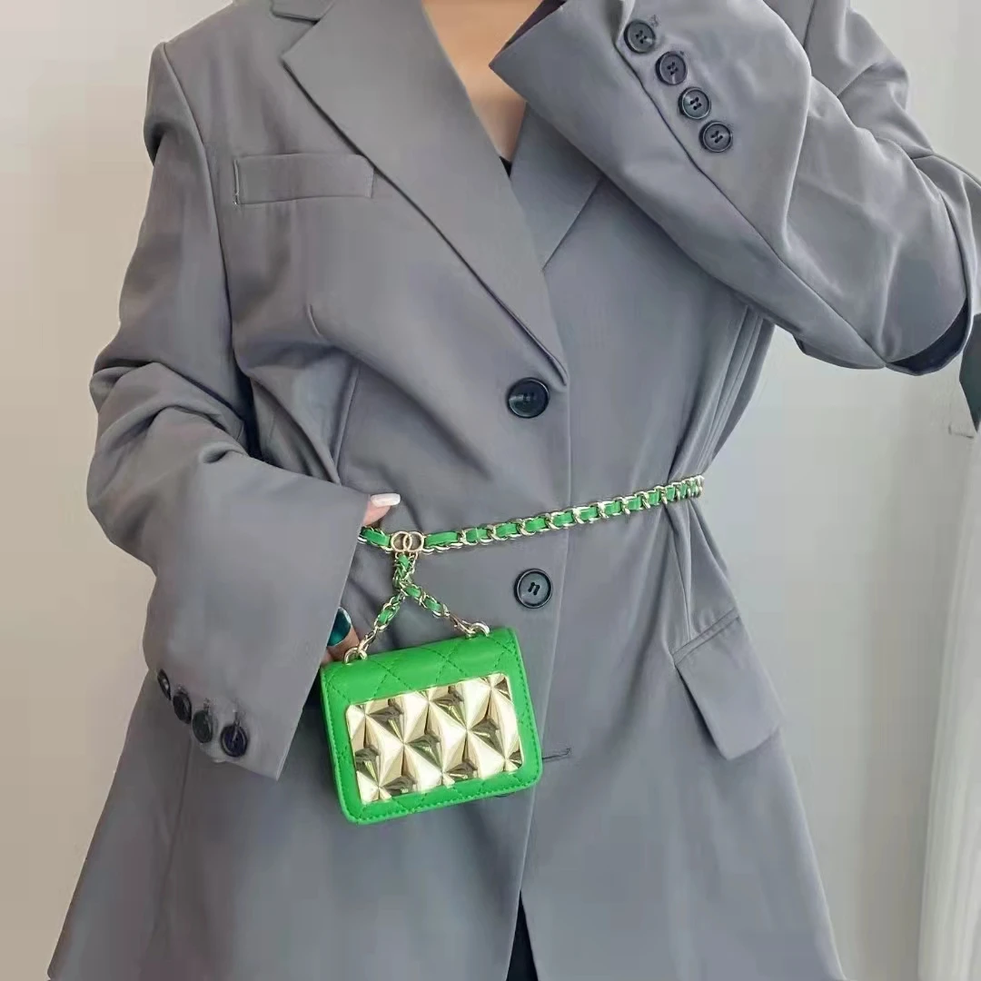 11088-2# hot sale girls fashion mini quilted cross body phone case bags purse cute cosmetics case bags with chain strap