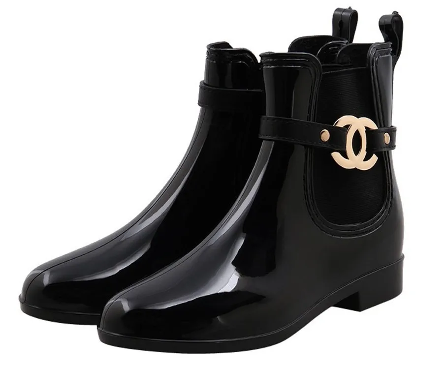 
New Rubber Shoes Women Rain Boots For Girls Ladies Walking Waterproof PVC Women Boots Winter Woman Ankle Martins Rainboots 36-41 