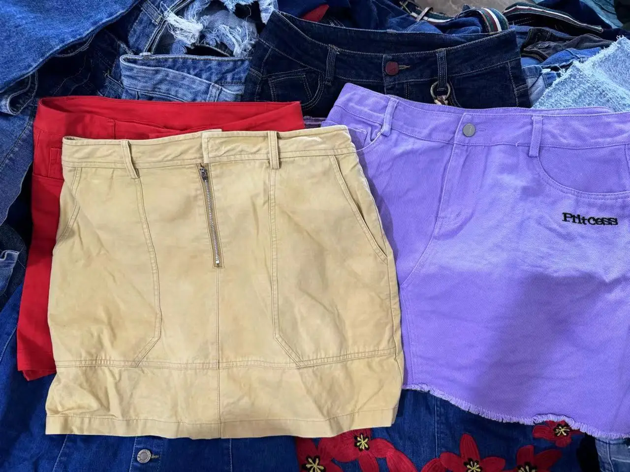 Boutique Second Hand  denim skirt used clothes jeans skirt A  grade   VIP bale Korea style  summer tops ladies used dress