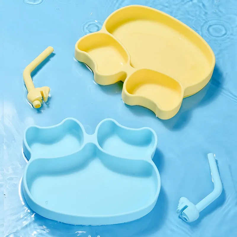 Eco Custom Logo Suction Baby Feeding Plate Food Grade Children dinnerware kid tableware Animal Shape Baby Silicone Baby Plates
