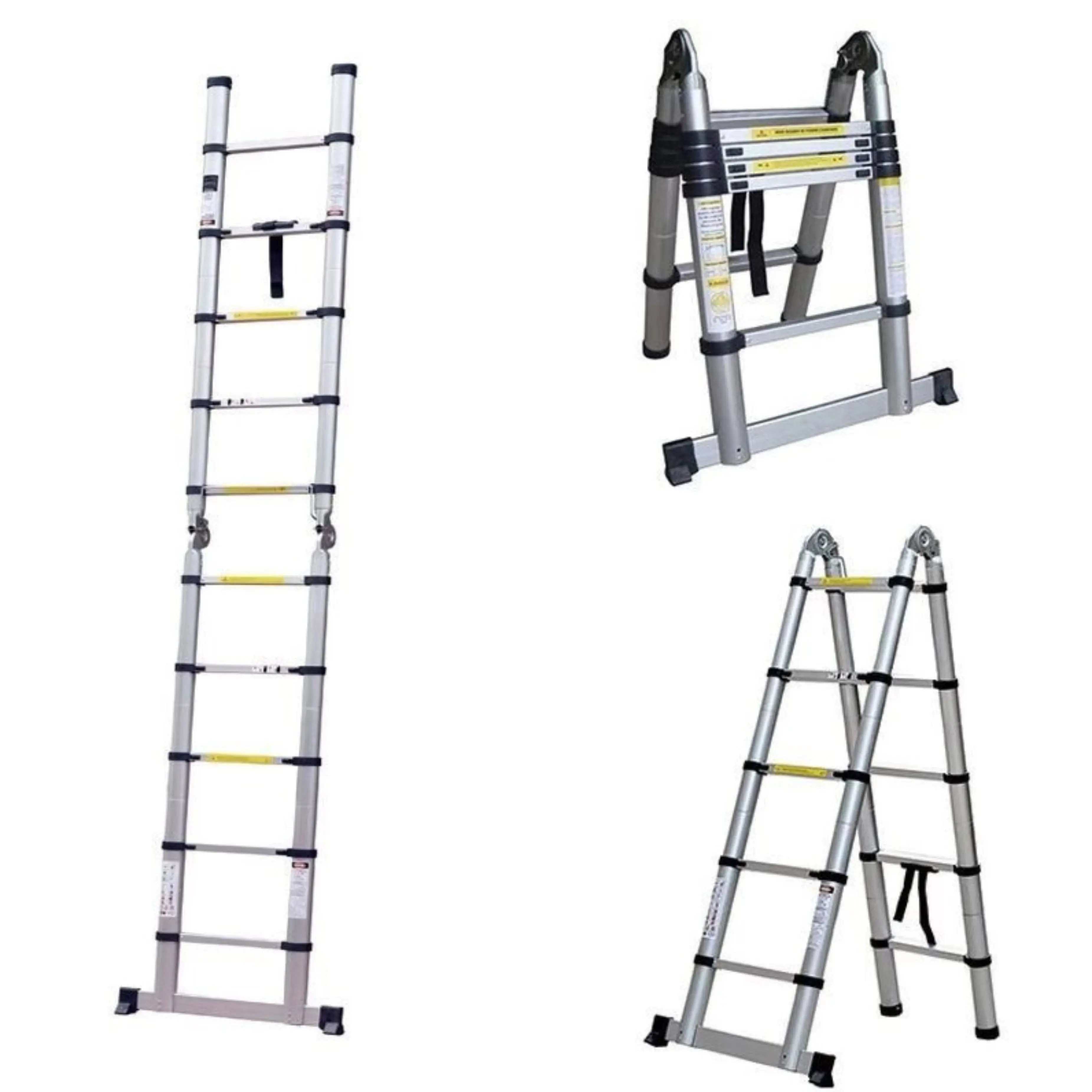 Telescopic Aluminum Alloy Step Ladder  Folding Multi Purpose  Extendable Extension Retractable Folding Stairs Ladder