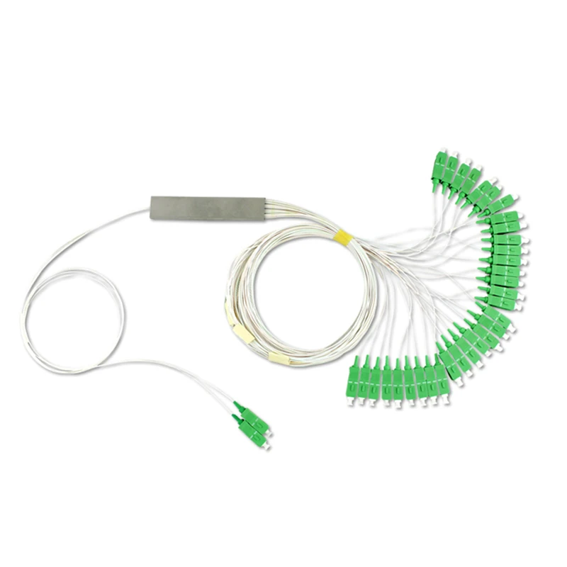 Fiber optic splitter 1/32 0.9mm g657a1 steel tube 32 cores PLC splitter with sc upc connectors for ftth