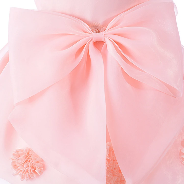 
Mudkingdom Baby Tulle Flower Dress with Elegant Bow Girl Pageant Dress Baby Evening Frock Girl Party Outfit Kid Luxury Ball Gown 